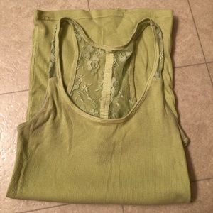 AE lime green lace tank